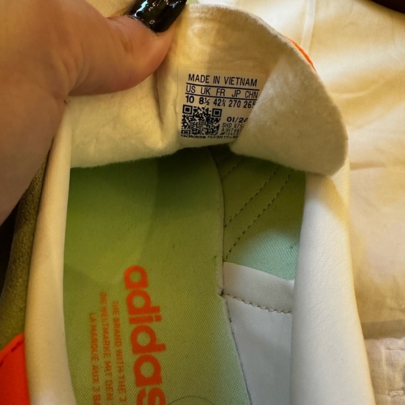 Adidas Gazelle Bold Shoes. Size 10. Green with orange stripes - Picture 8 of 12